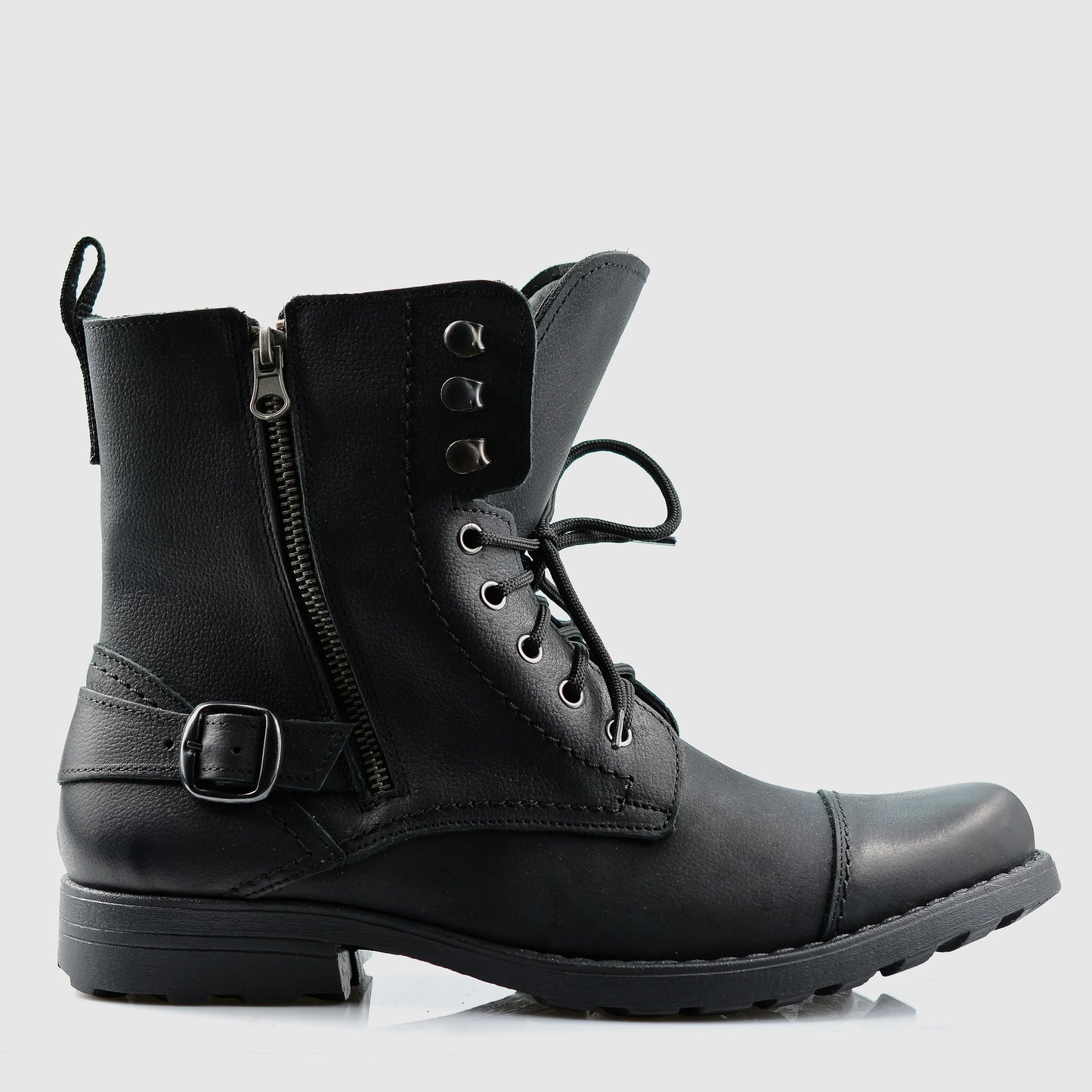 Handgefertigte Schwarze Herren-Lederstiefel – Alex | KarolShoes