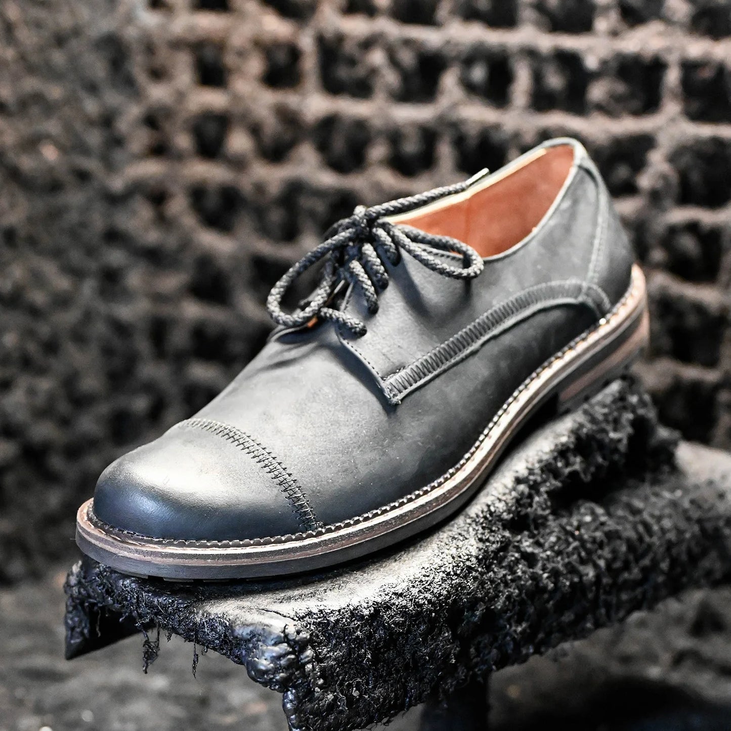 Schwarze Herren-Derby-Schuhe aus Leder - Mauro | KarolShoes