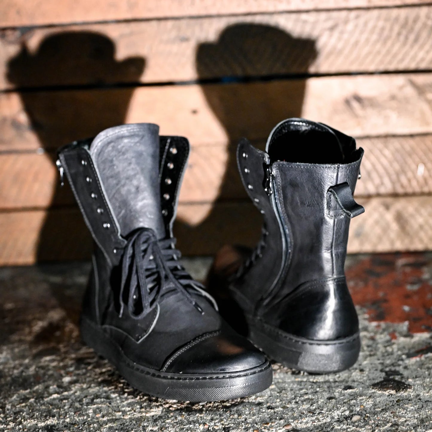 Handmade Black Leather Men’s Combat Boots – Liam | KarolShoes