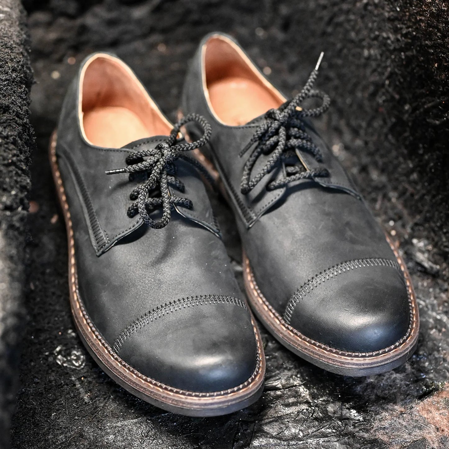 Schwarze Herren-Derby-Schuhe aus Leder - Mauro | KarolShoes
