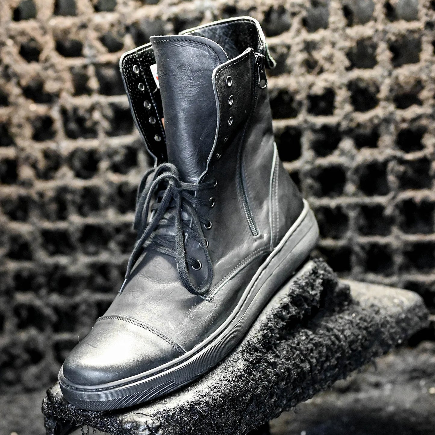 Handmade Black Leather Men’s Combat Boots – Liam | KarolShoes