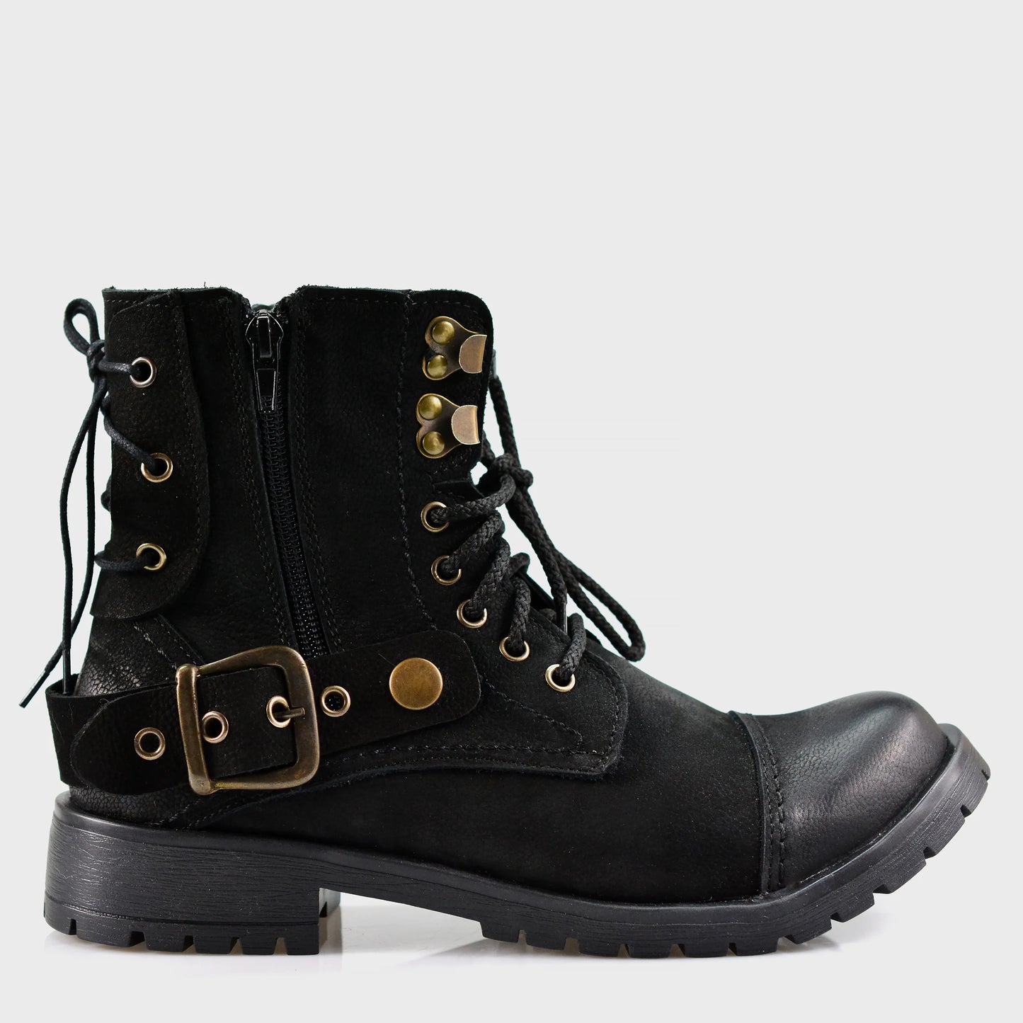 Schwarze Damen-Lederstiefeletten – Elira | KarolShoes