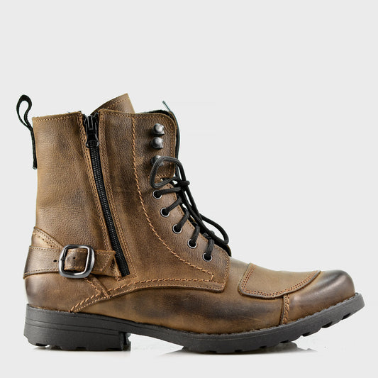 Brown Leather Men’s Motorcycle Boots – Blake | KarolShoes