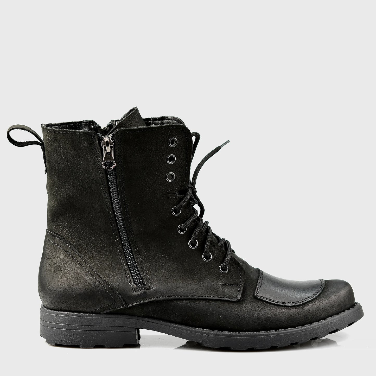 Schwarze Herren-Motorradstiefel aus Leder – Classic | KarolShoes