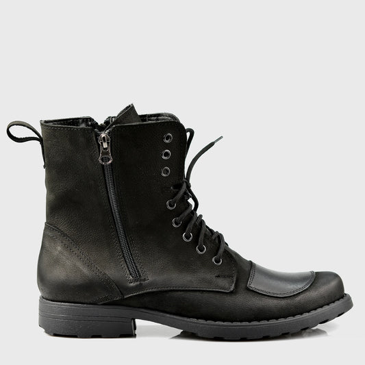 Black Leather Men’s Motorcycle Boots – Classic | KarolShoes