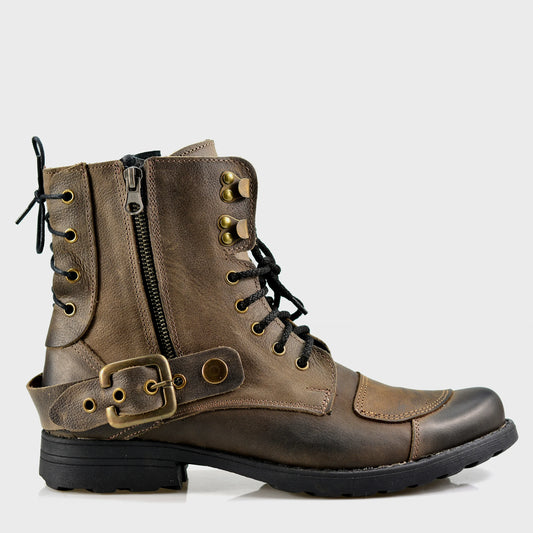 Brown Leather Men’s Motorcycle Boots – Chad | KarolShoes
