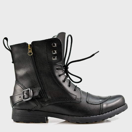 Black Leather Men’s Motorcycle Boots – Ryan | KarolShoes