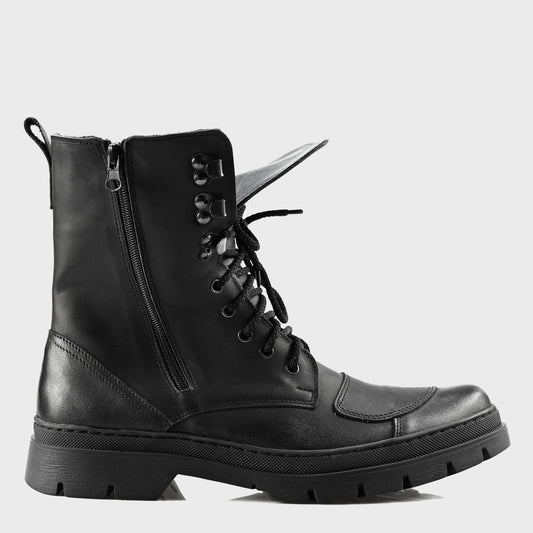 Black Leather Men’s Motorcycle Boots – Gregory | KarolShoes