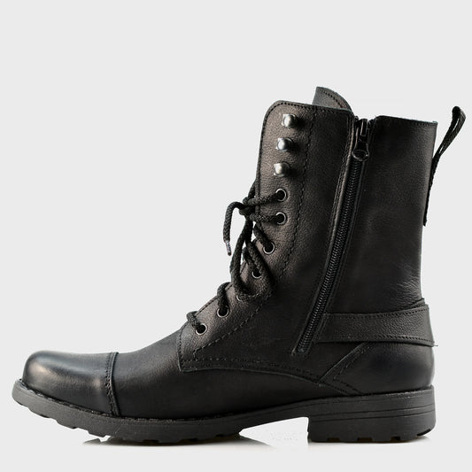 Handmade Black Leather Men’s Combat Boots – Noah | KarolShoes