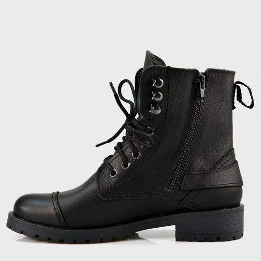 Black Leather Women’s Ankle Boots – Alexa | KarolShoes