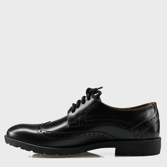 Black Leather Men’s Brogues – Hand-Stitched – Oxford Ridge | KarolShoes