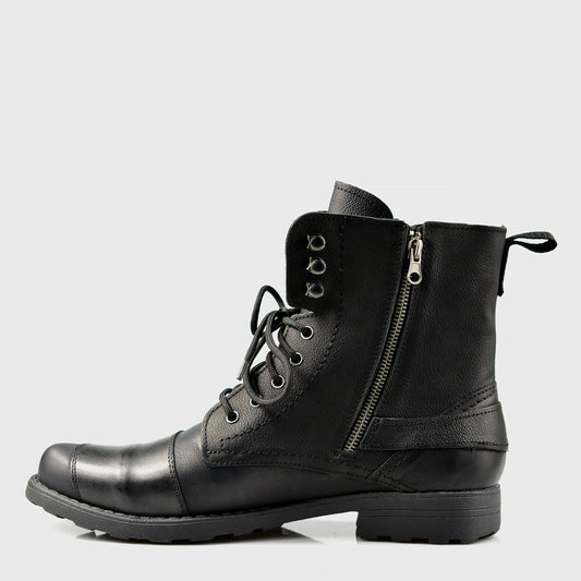 Black Leather Men’s Motorcycle Boots – Blake | KarolShoes