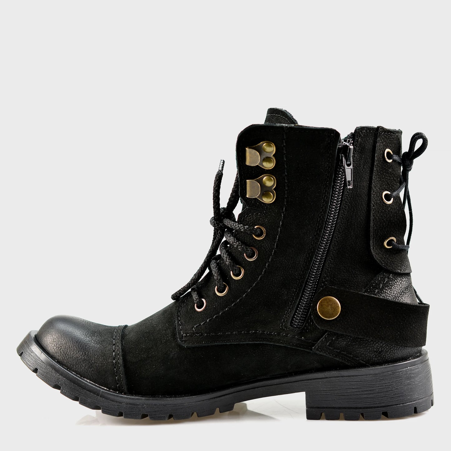 Schwarze Damen-Lederstiefeletten – Elira | KarolShoes