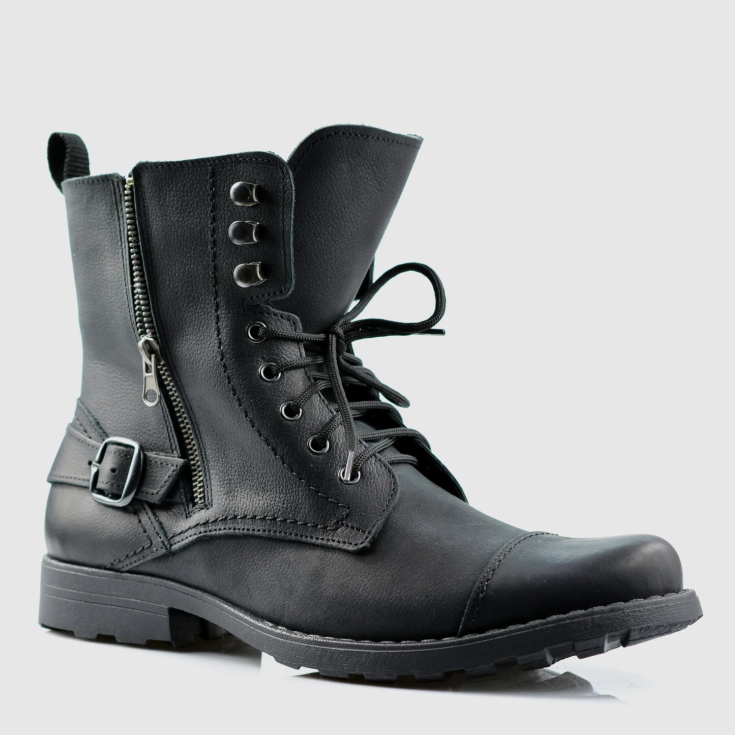 Handgefertigte Schwarze Herren-Lederstiefel – Alex | KarolShoes