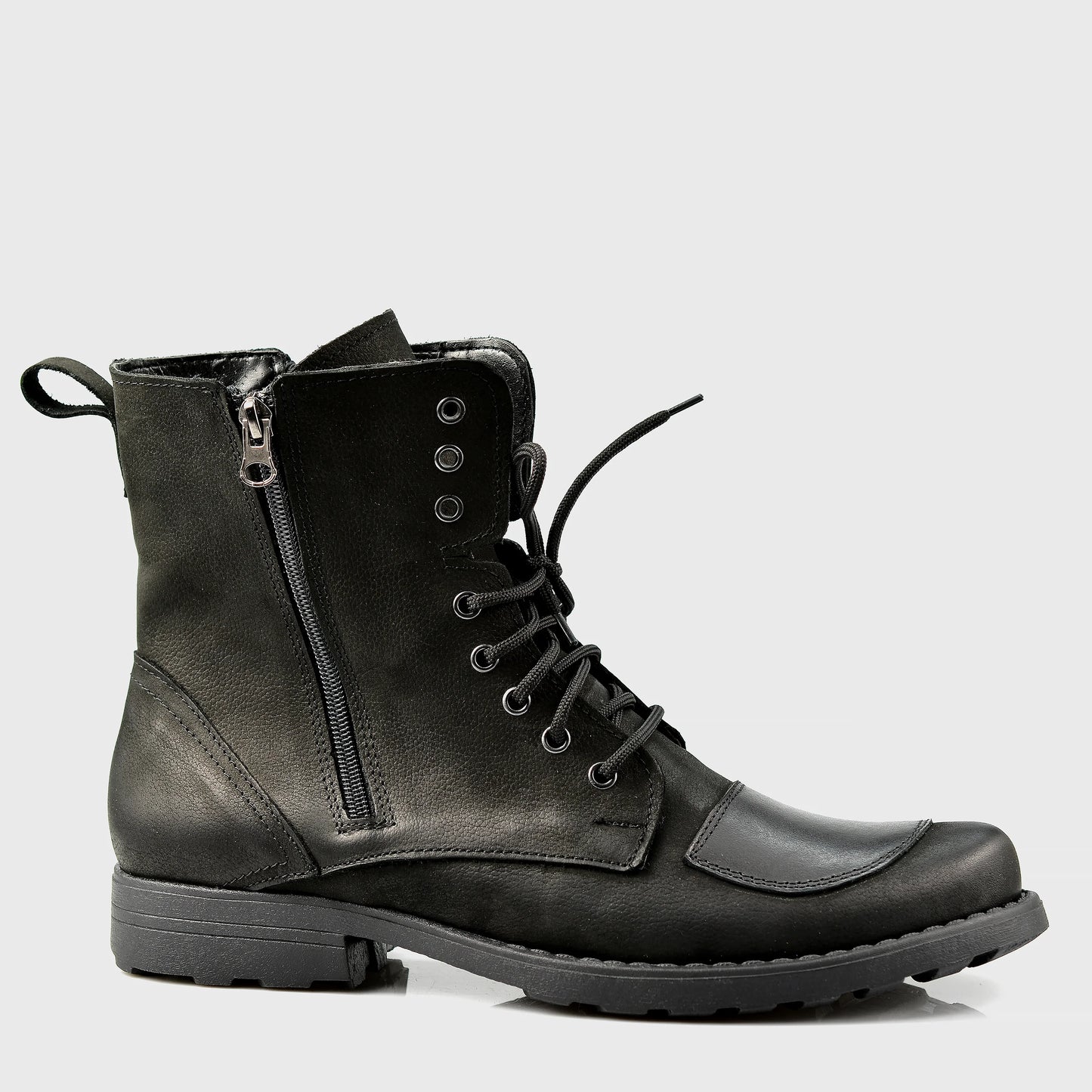 Schwarze Herren-Motorradstiefel aus Leder – Classic | KarolShoes