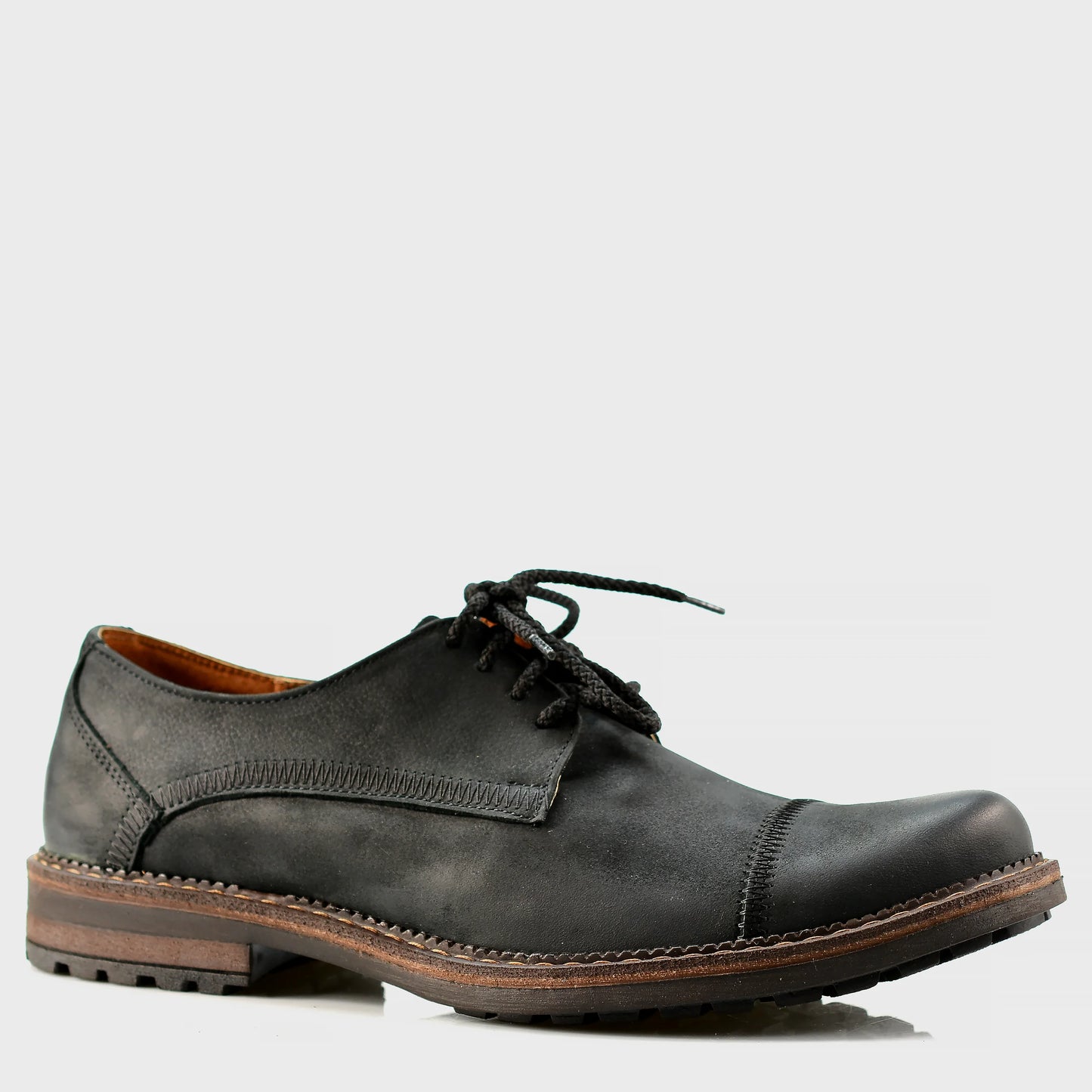 Schwarze Herren-Derby-Schuhe aus Leder - Mauro | KarolShoes