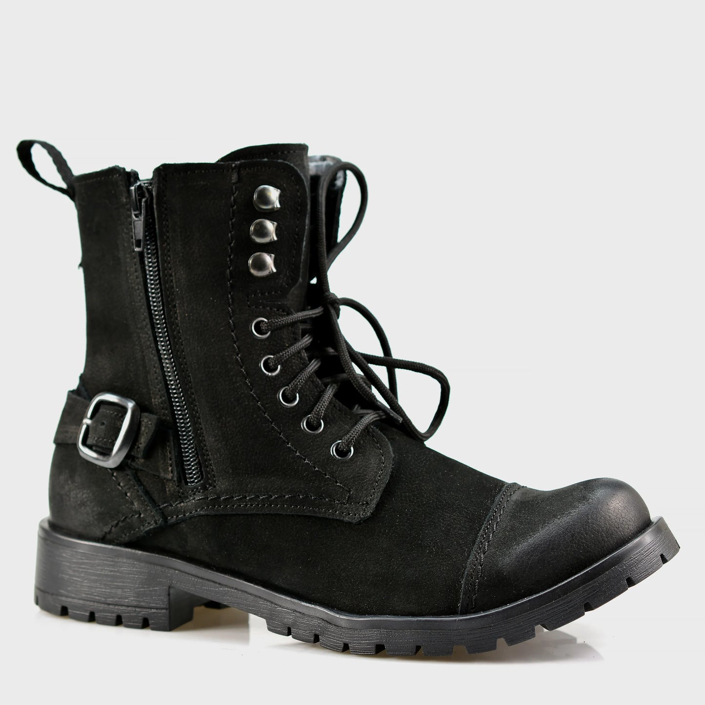 Schwarze Damen-Lederstiefeletten – Aria | KarolShoes
