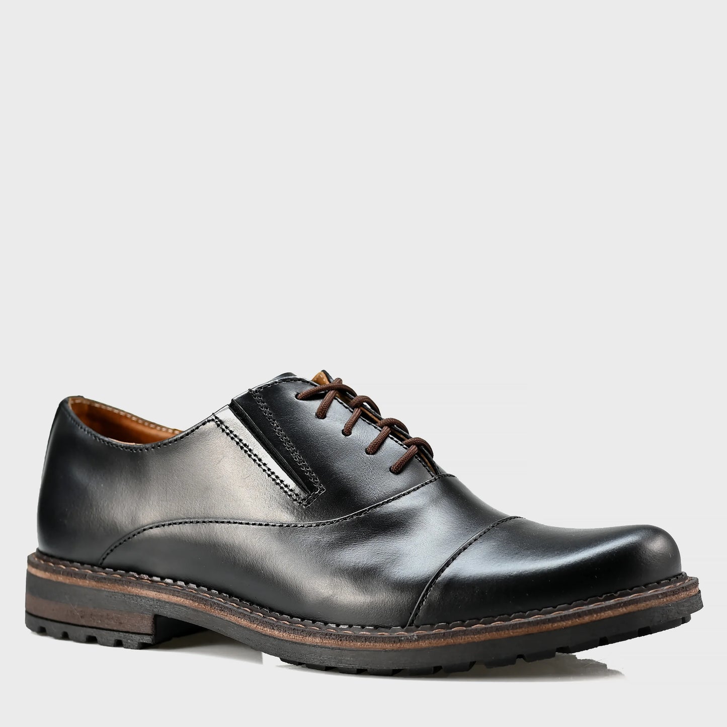 Schwarze Herren-Derby-Schuhe aus Leder - Enzo | KarolShoes