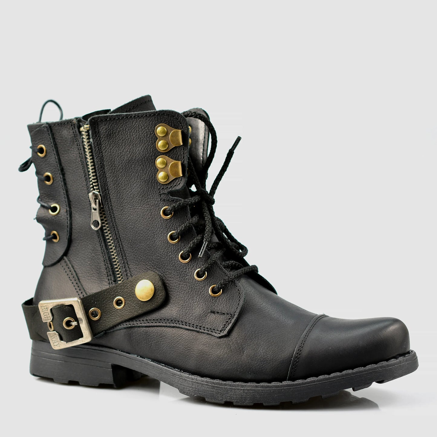 Handgefertigte Schwarze Herren-Lederstiefel – Maron | KarolShoes