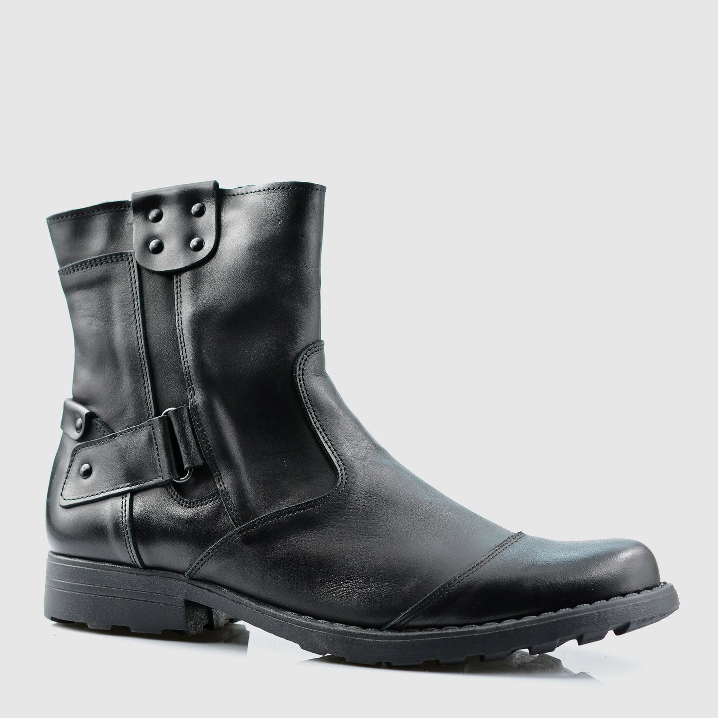 Handgefertigte Schwarze Herren-Lederstiefel – Casual | KarolShoes