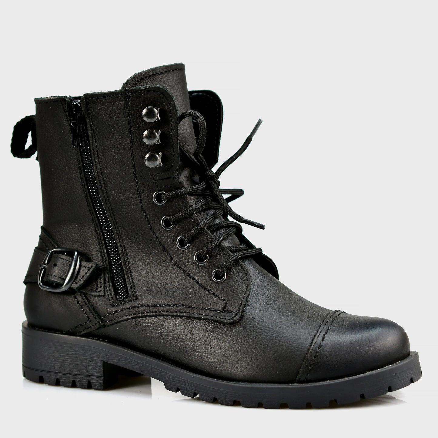 Schwarze Damen-Lederstiefeletten – Alexa | KarolShoes