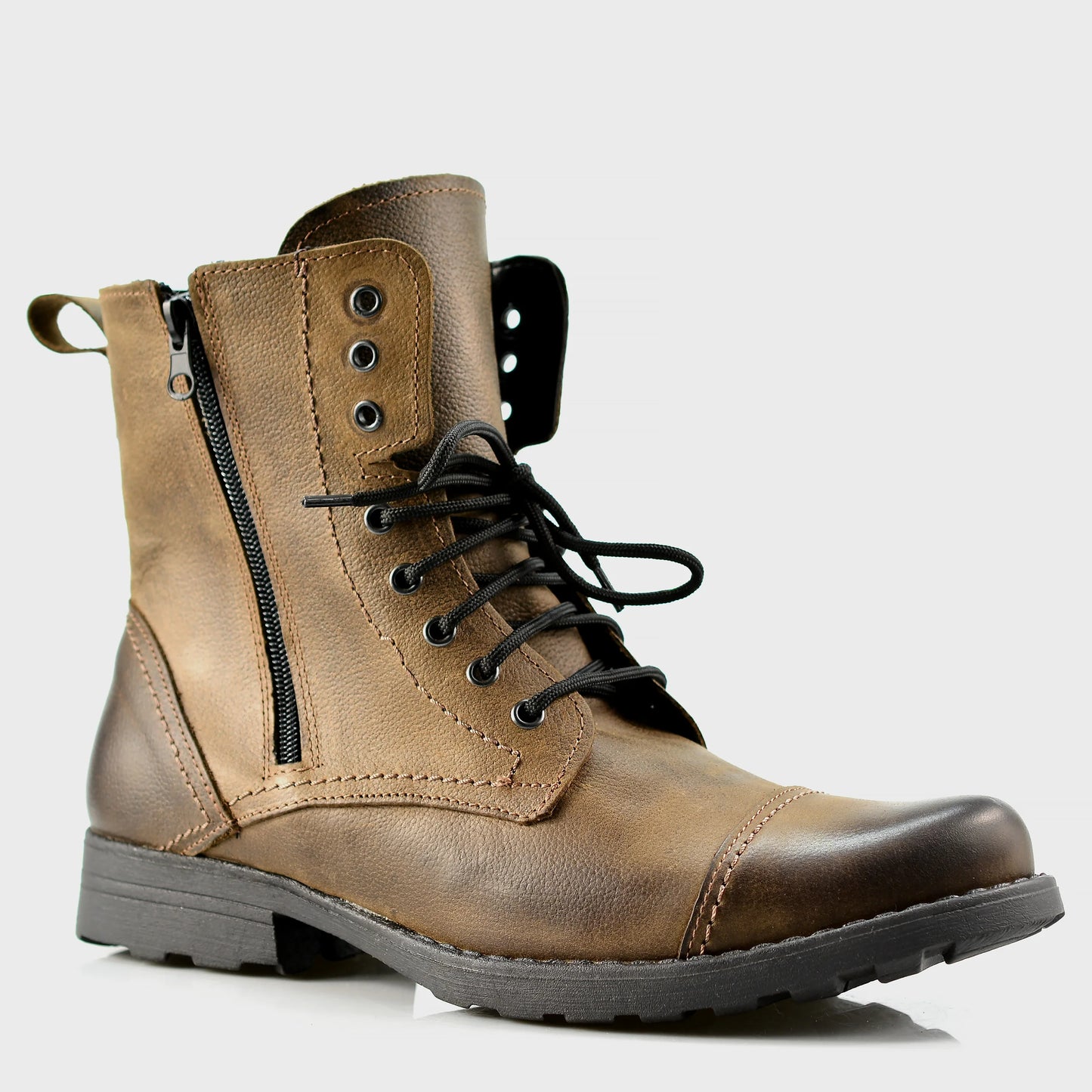 Handmade Brown Leather Men’s Boots – Elegant | KarolShoes