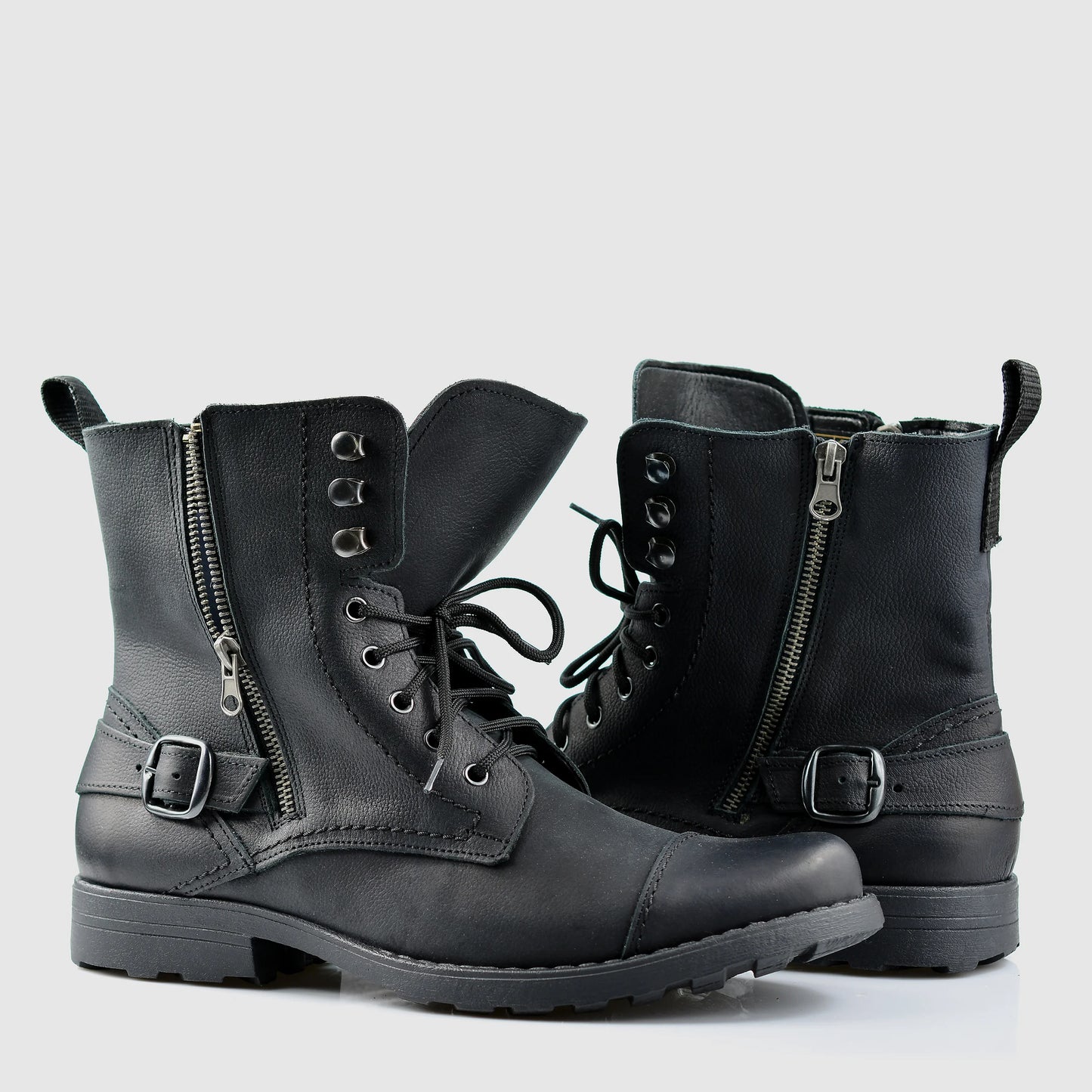 Handgefertigte Schwarze Herren-Lederstiefel – Alex | KarolShoes