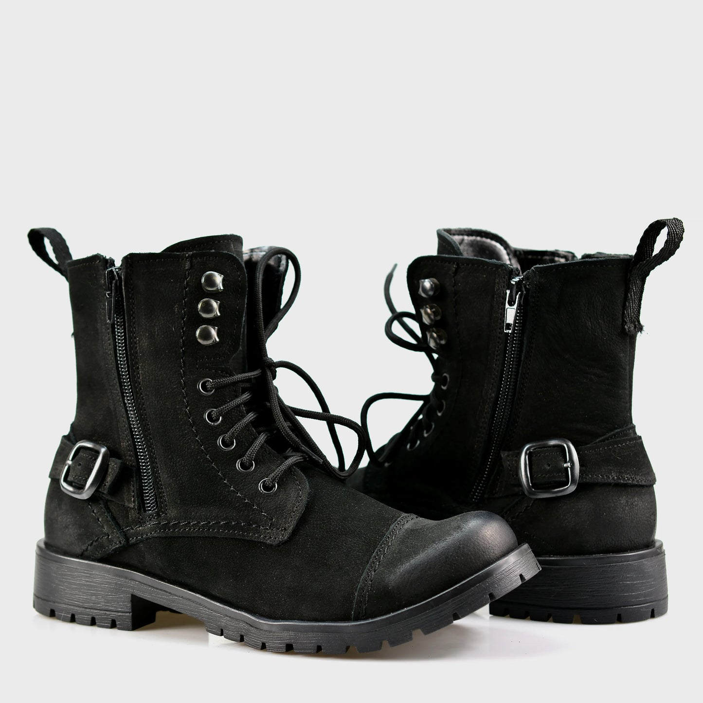 Schwarze Damen-Lederstiefeletten – Aria | KarolShoes