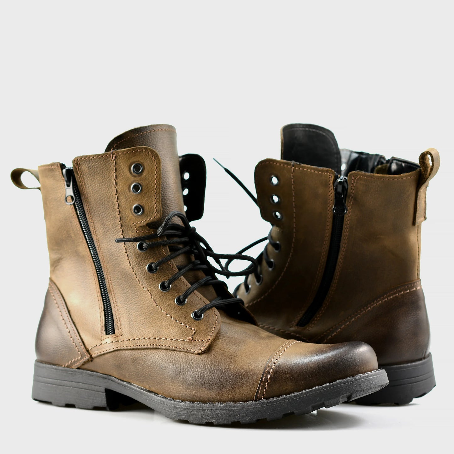 Handmade Brown Leather Men’s Boots – Elegant | KarolShoes