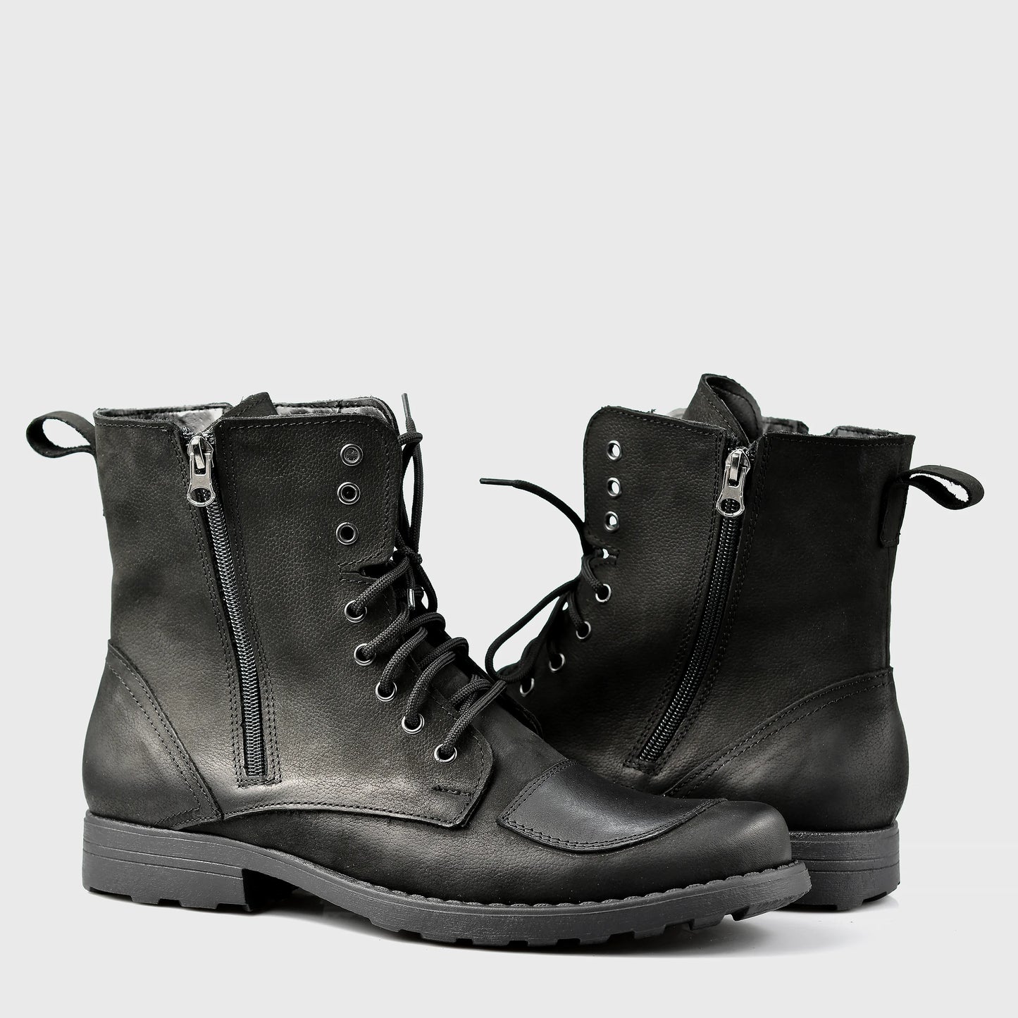 Schwarze Herren-Motorradstiefel aus Leder – Classic | KarolShoes