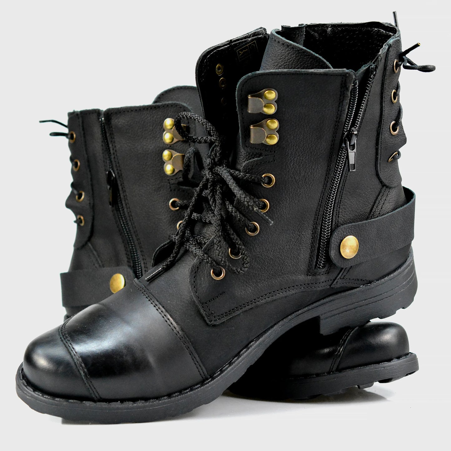 Schwarze Herren-Motorradstiefel aus Leder – Chad | KarolShoes