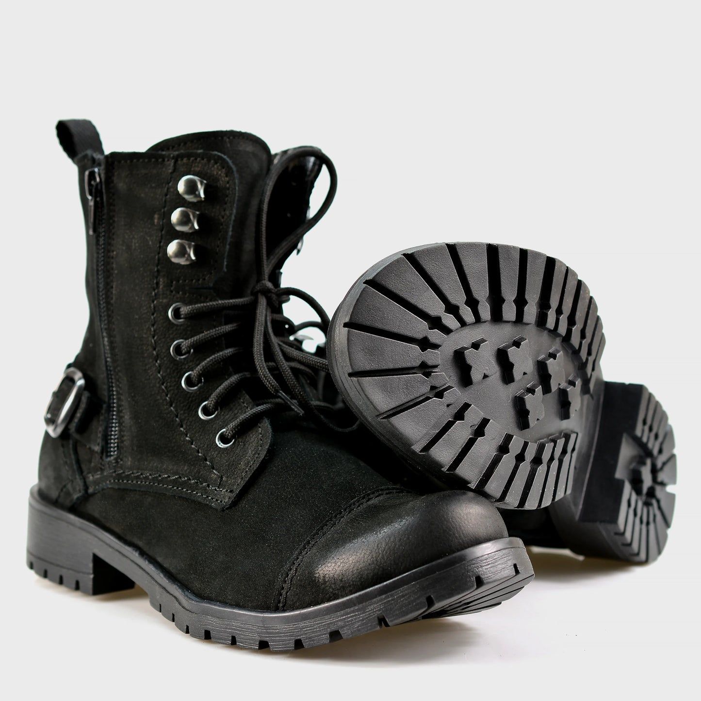 Schwarze Damen-Lederstiefeletten – Aria | KarolShoes