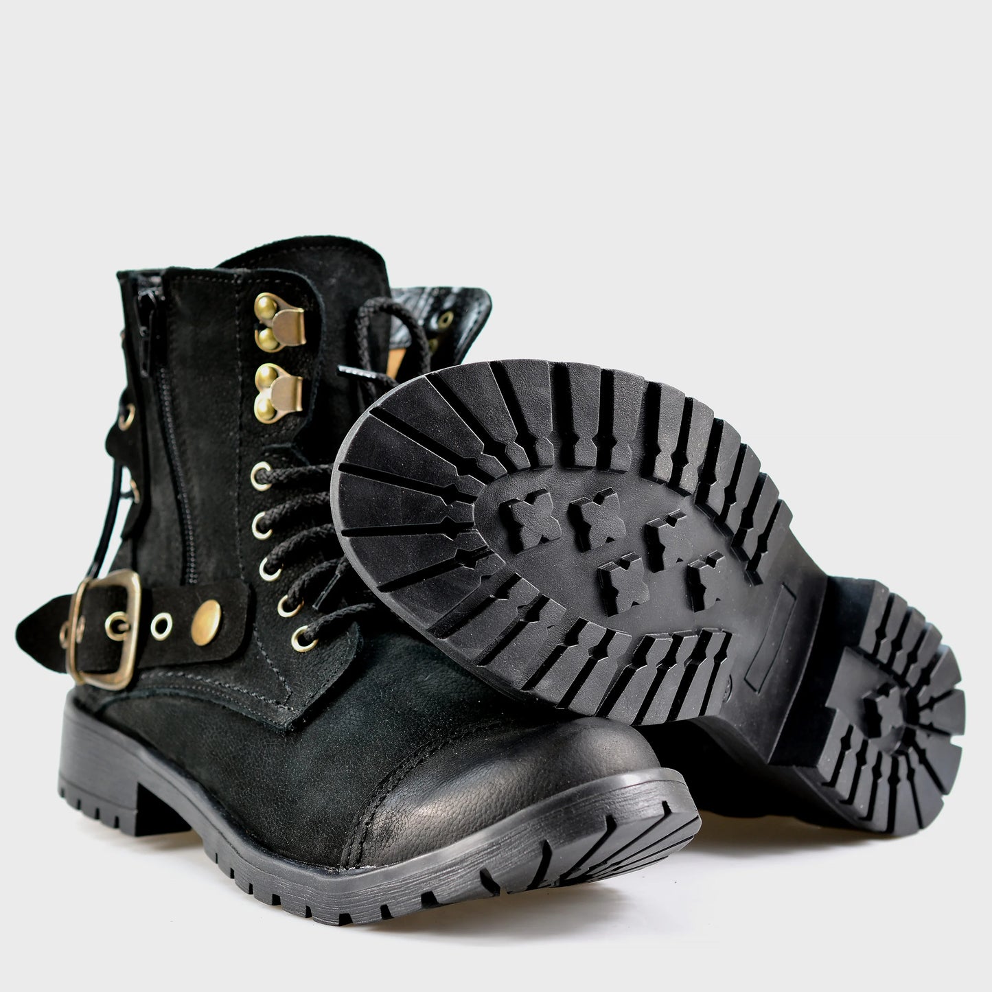 Schwarze Damen-Lederstiefeletten – Elira | KarolShoes