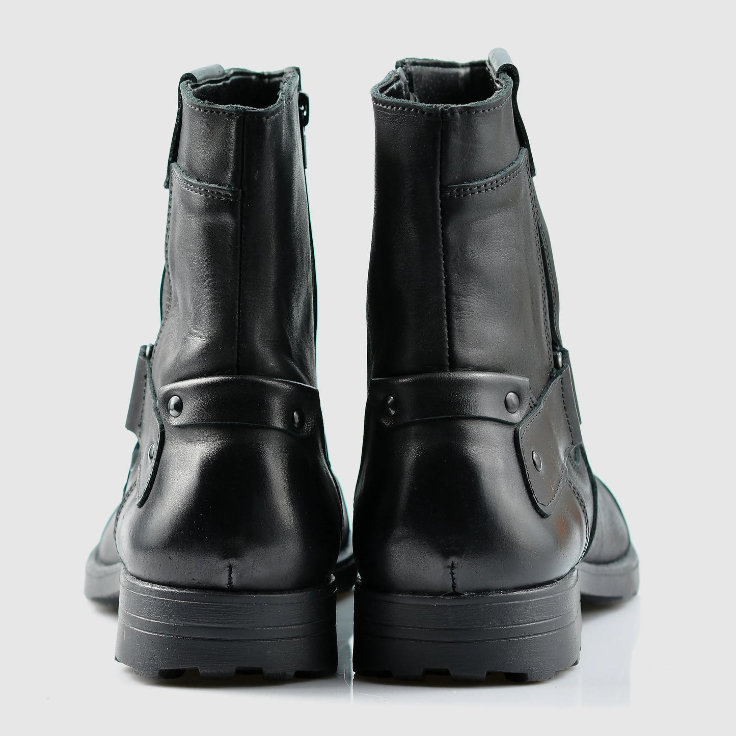 Handgefertigte Schwarze Herren-Lederstiefel – Casual | KarolShoes