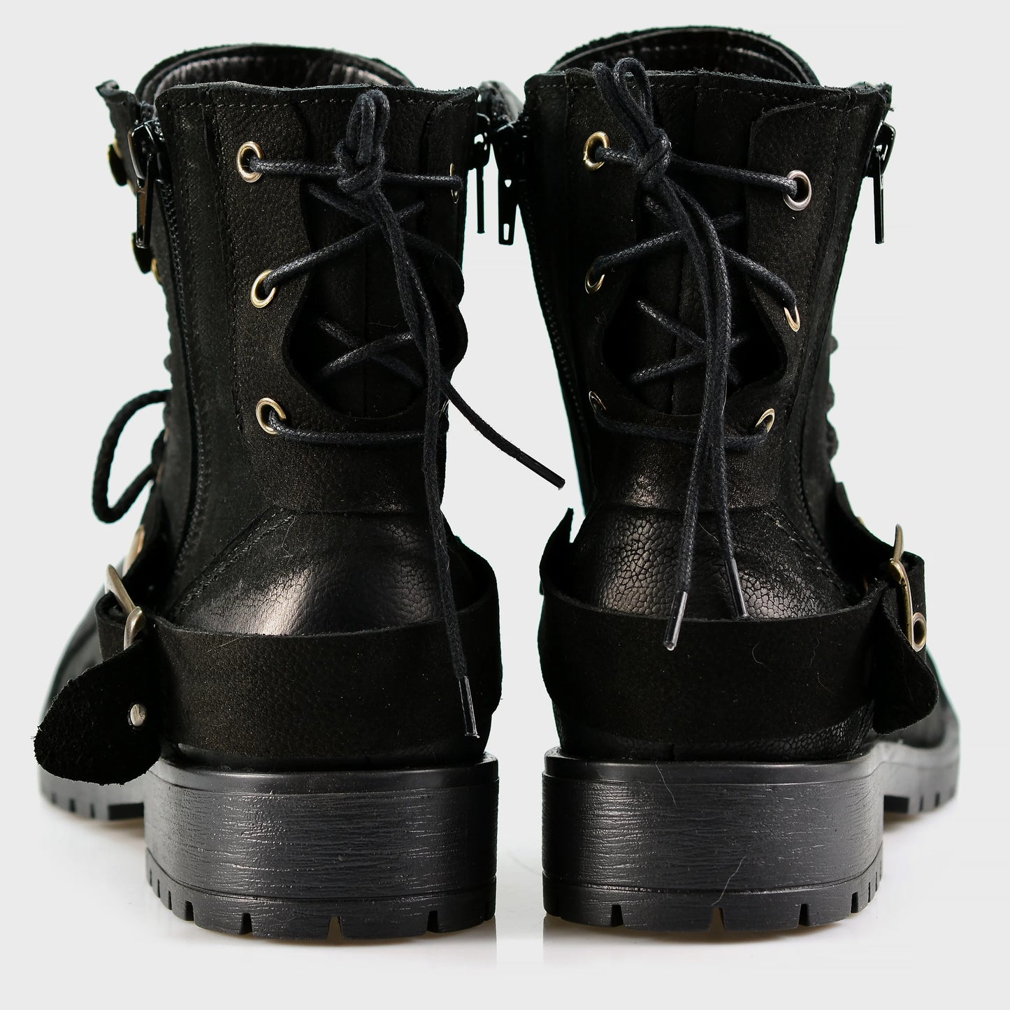 Schwarze Damen-Lederstiefeletten – Elira | KarolShoes