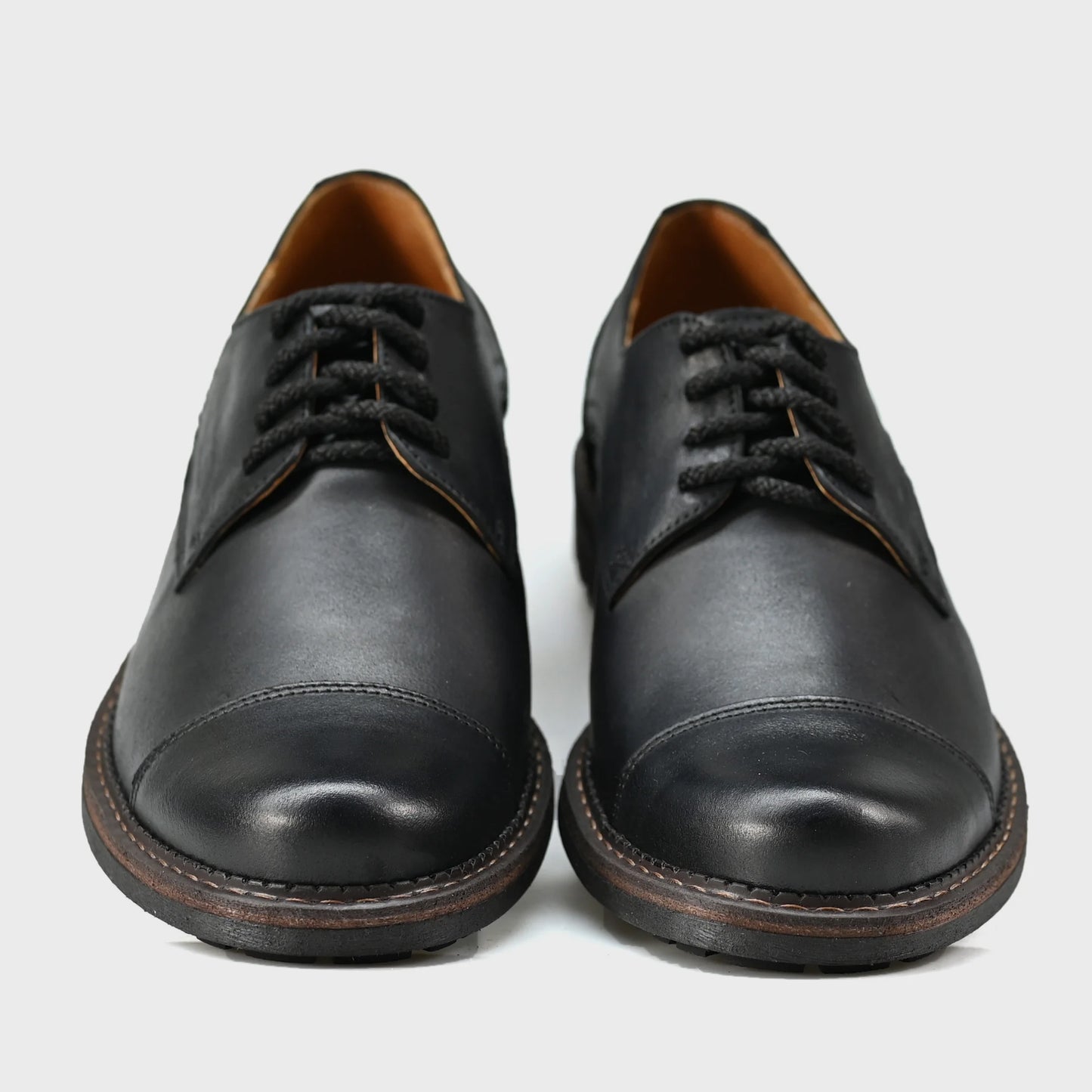 Schwarze Herren-Derby-Schuhe aus Leder - Dante | KarolShoes