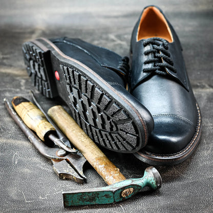 Schwarze Herren-Derby-Schuhe aus Leder - Dante | KarolShoes