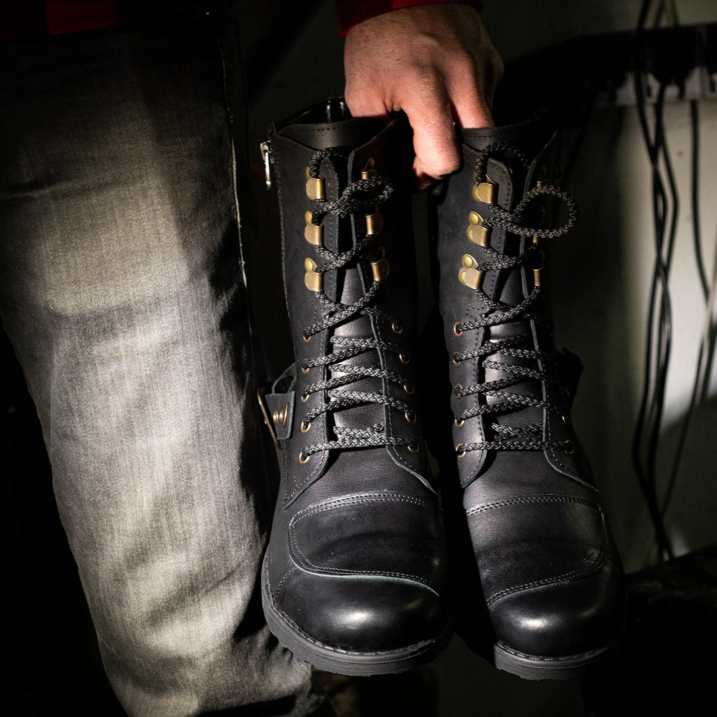 Schwarze Herren-Motorradstiefel aus Leder – Sonny | KarolShoes