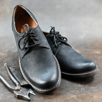 Pánské kožené derby polobotky Aldo – ručně šité černé | KarolShoes