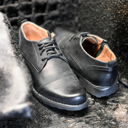 Schwarze Herren-Derby-Schuhe aus Leder - Paul | KarolShoes