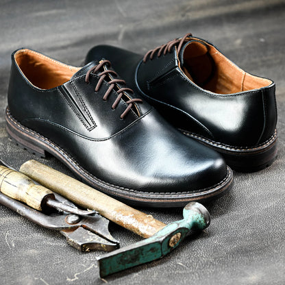 Schwarze Herren-Derby-Schuhe aus Leder - Dario | KarolShoes