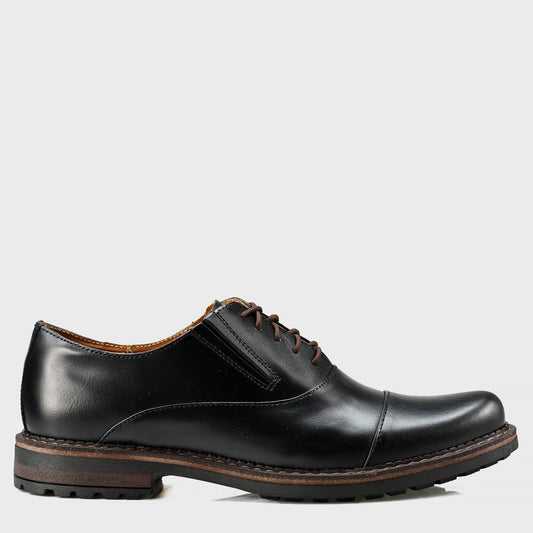 Schwarze Herren-Derby-Schuhe aus Leder - Enzo | KarolShoes