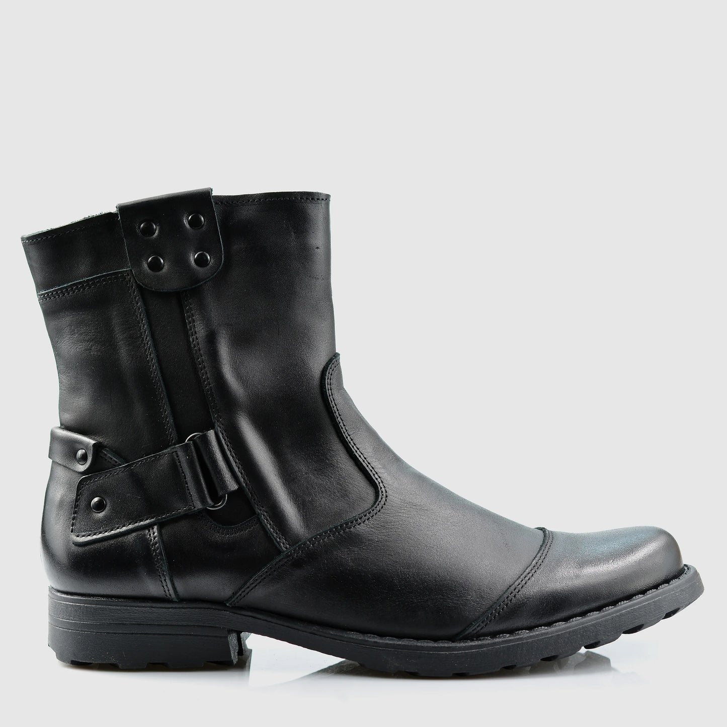 Handgefertigte Schwarze Herren-Lederstiefel – Casual | KarolShoes