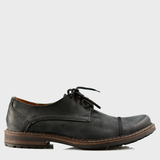 Schwarze Herren-Derby-Schuhe aus Leder - Mauro | KarolShoes