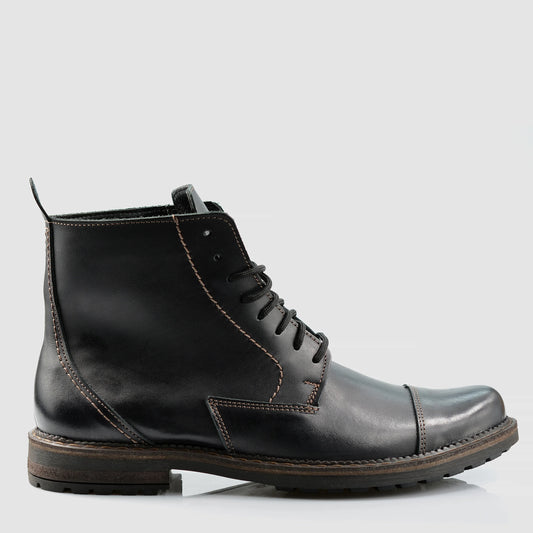 Handgefertigte Schwarze Herren-Lederstiefel – Classic | KarolShoes