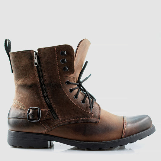 Handgefertigte Braune Herren-Lederstiefel – Alex | KarolShoes
