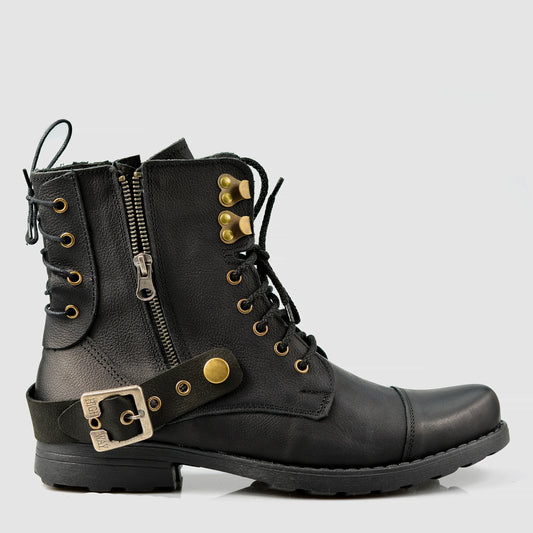 Handgefertigte Schwarze Herren-Lederstiefel – Maron | KarolShoes