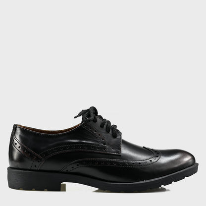 Black Leather Men’s Brogues – Hand-Stitched – Oxford Ridge | KarolShoes