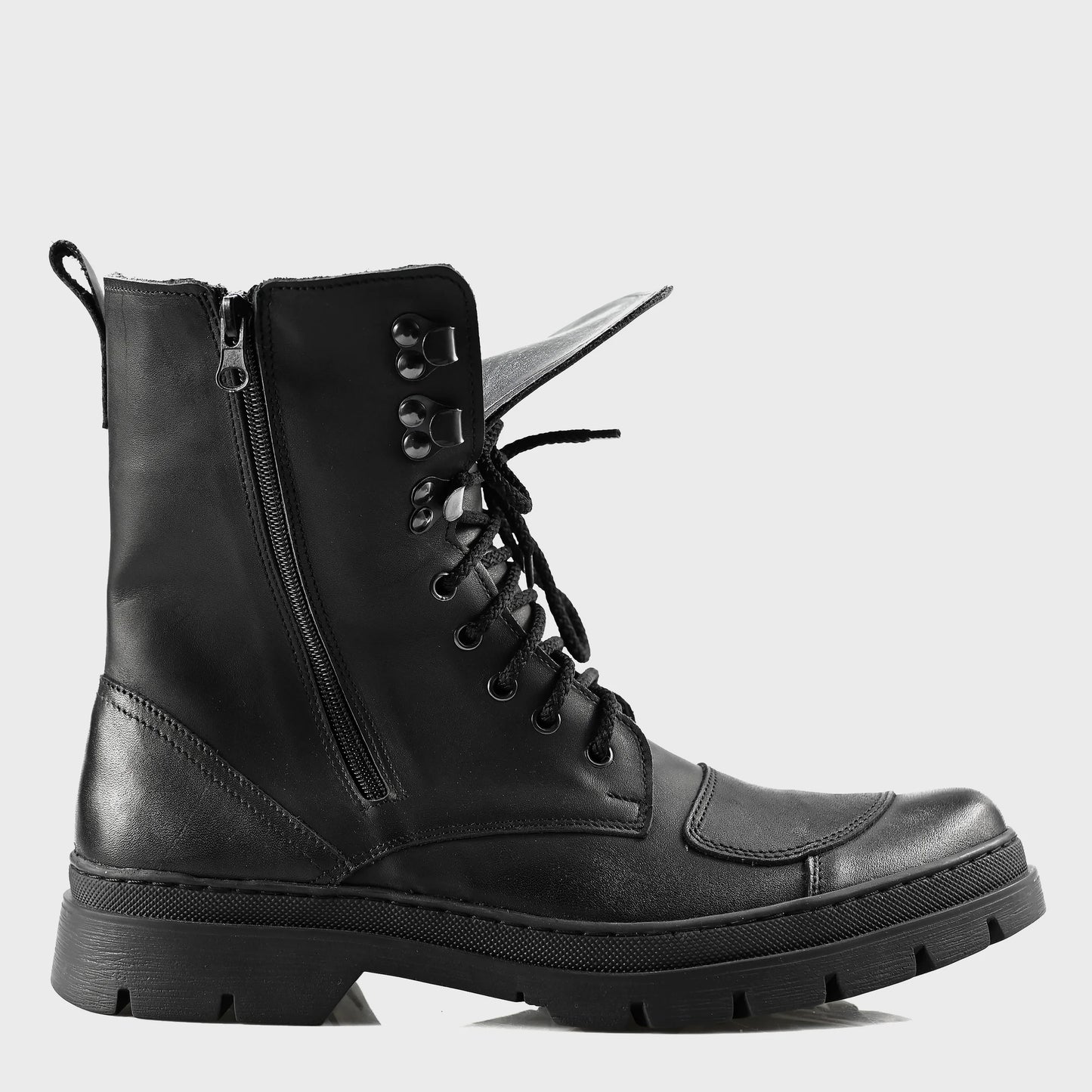 Schwarze Herren-Motorradstiefel aus Leder – Gregory | KarolShoes