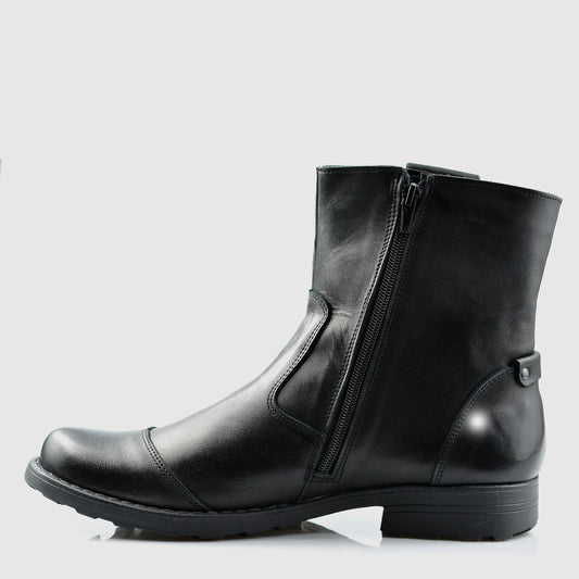 Handgefertigte Schwarze Herren-Lederstiefel – Casual | KarolShoes